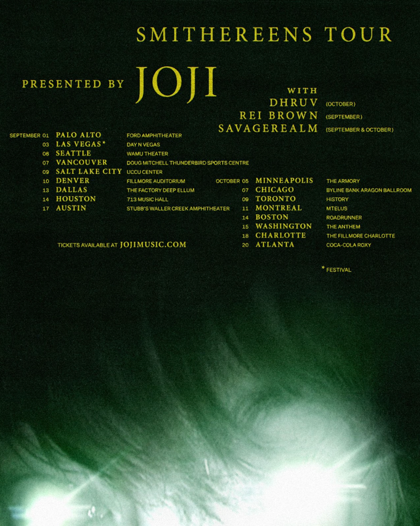 Joji Smithereens Tour Setlist 2024 - Genni Josepha